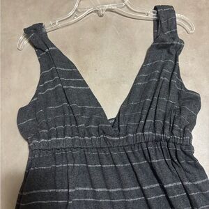 Gray/Silver Striped Sleeveless Dress/ Coverup